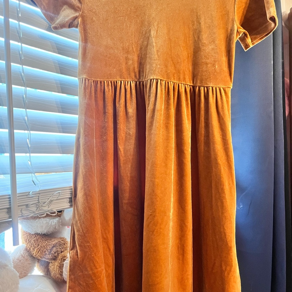 Old Navy Velvet Orange Kids Dress